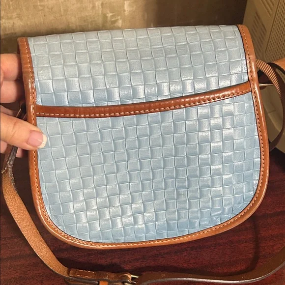 Dooney & Bourke Light Blue and Tan Crossbody Bag - Picture 5 of 7